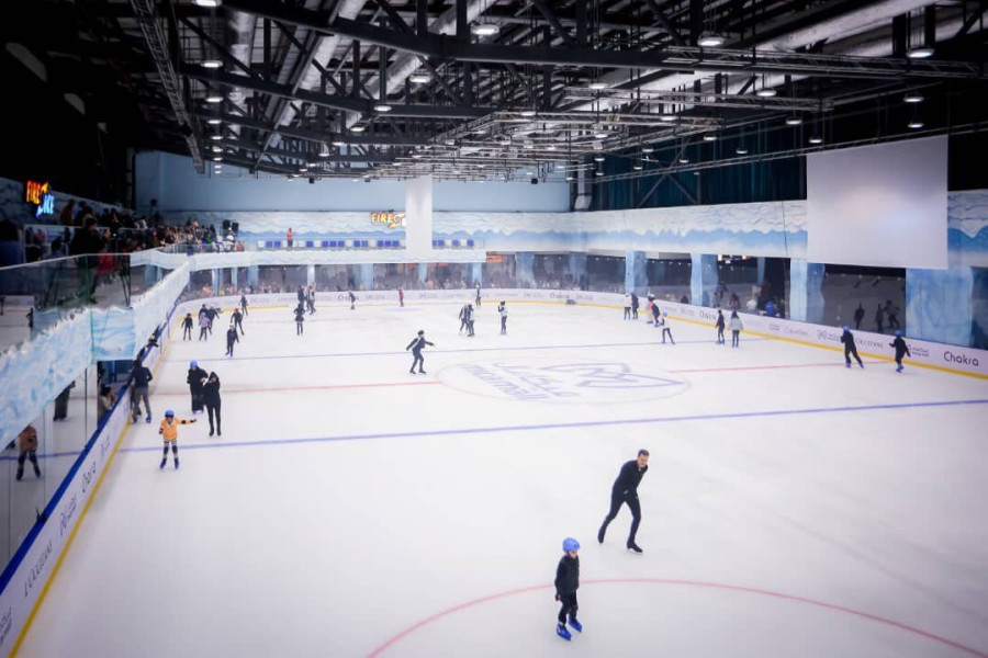 Ice skating at the Micamall Kish Ice Rink recreational and sports complex
